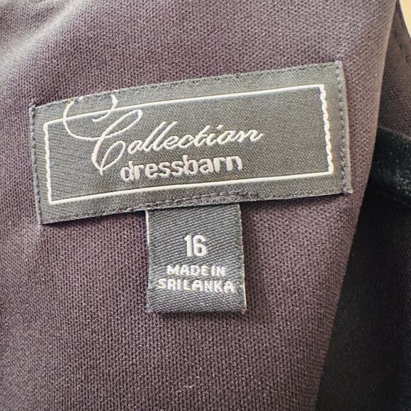 DressBarn Collection Black Lace Front Sheath Dress Short Sleeve Size 16 - Picture 7 of 9